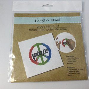 2012 Crafter's Square Small Cross Stitch Peace Sign Kit 355 New